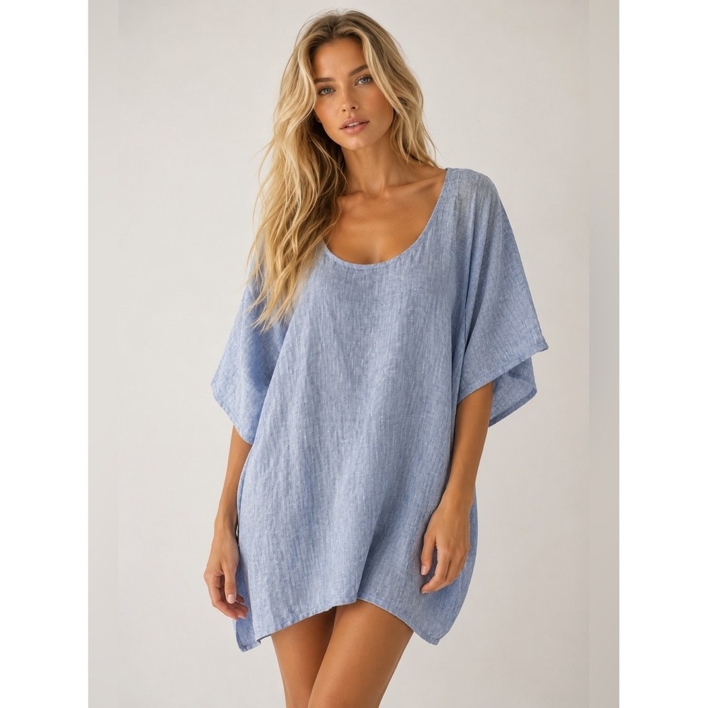For Cynthia Linen Tunic Dress Mini Lightweight Minimal Coast Vaca Resort Wedding